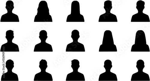 Silhouette Grid of People in Online Conference
