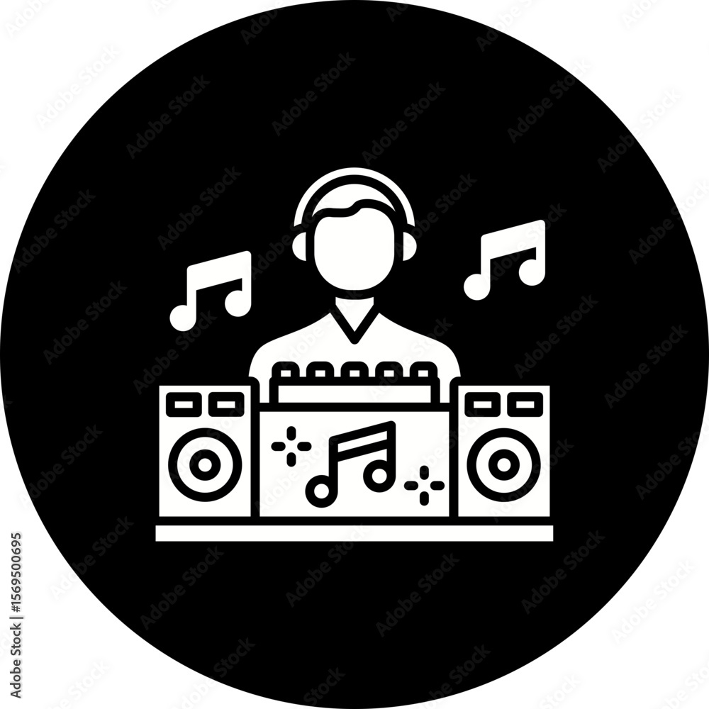 Naklejka premium DJ Icon