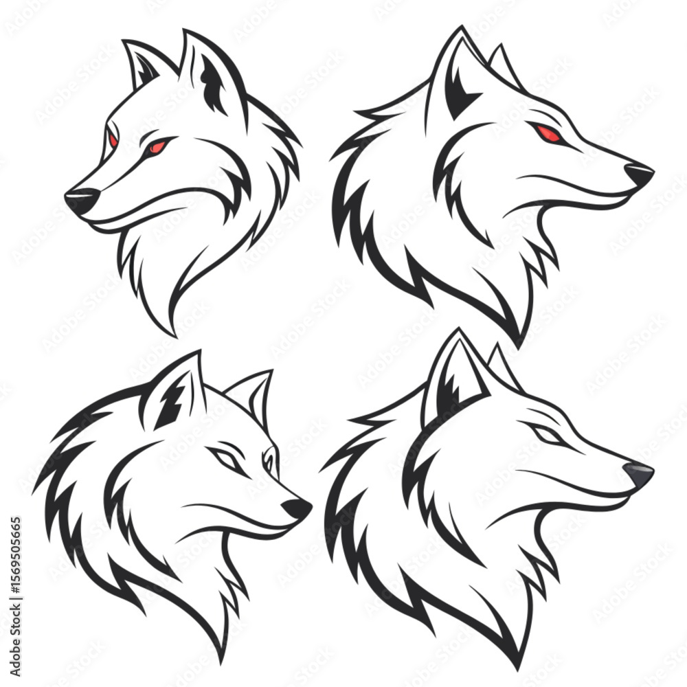 Obraz premium Cute cartoon vector illustration of a wild fox or wolf head