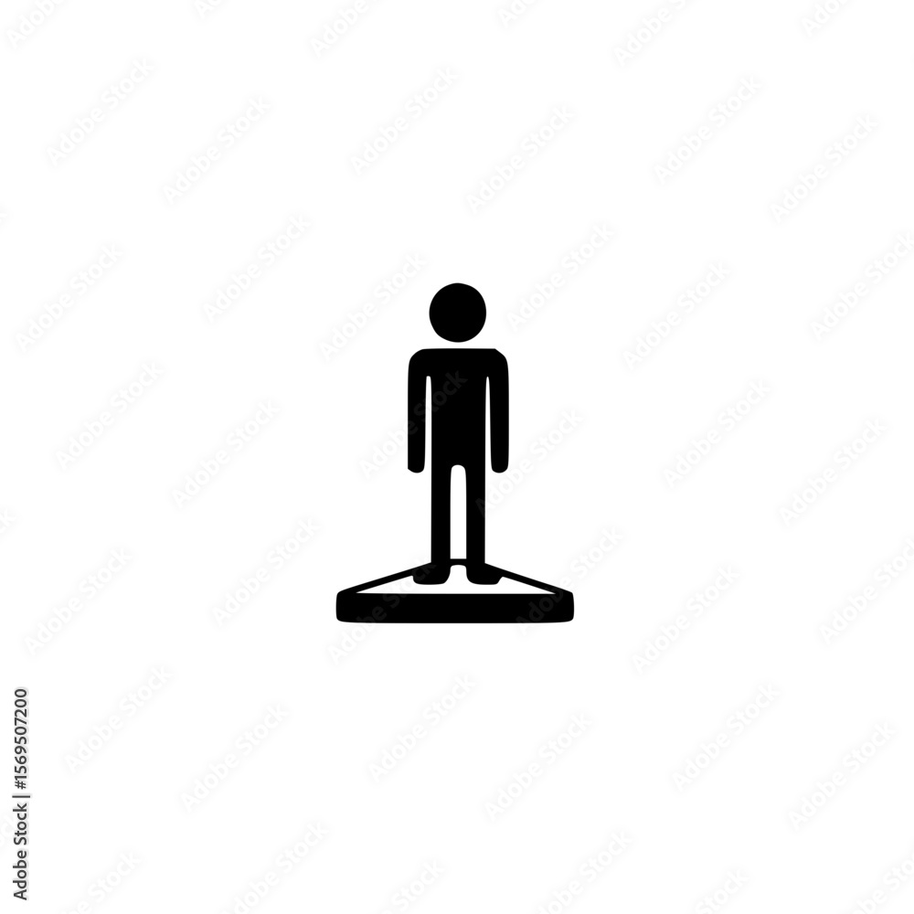 Icon of Human Figure Standing on Winner Podium Representing Success and Achievement Symbol Icon of Human Figure Standing on Winner Podium Representing Success and Achievement Symbol