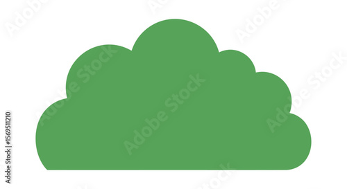 Simple Green Bush Silhouette with Rounded Top and Flat Base Design