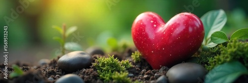 Serene Heart-Shaped Nature Scene Tranquil Meditation and Wellness Image