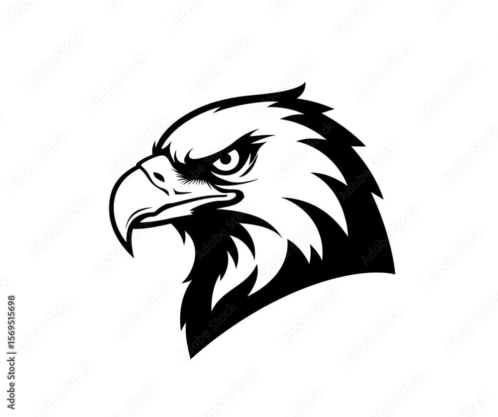Fototapeta premium Majestic Eagle Head Vector Illustration Fierce Bird of Prey Design