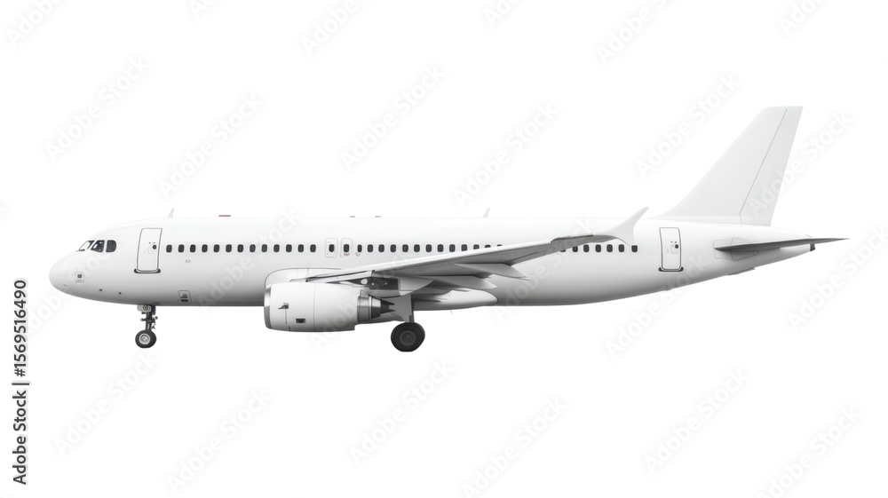 Modern passenger airplane flying vehicle isolated on white background
Modern passenger airplane flying vehicle isolated on white background