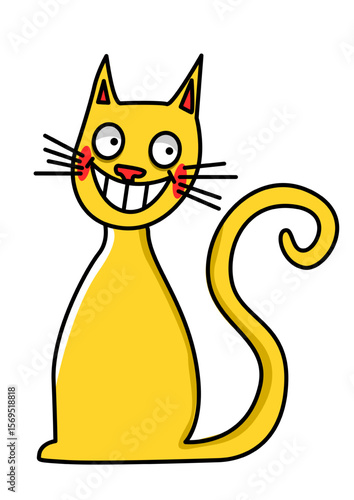 Illustration of a yellow cat
