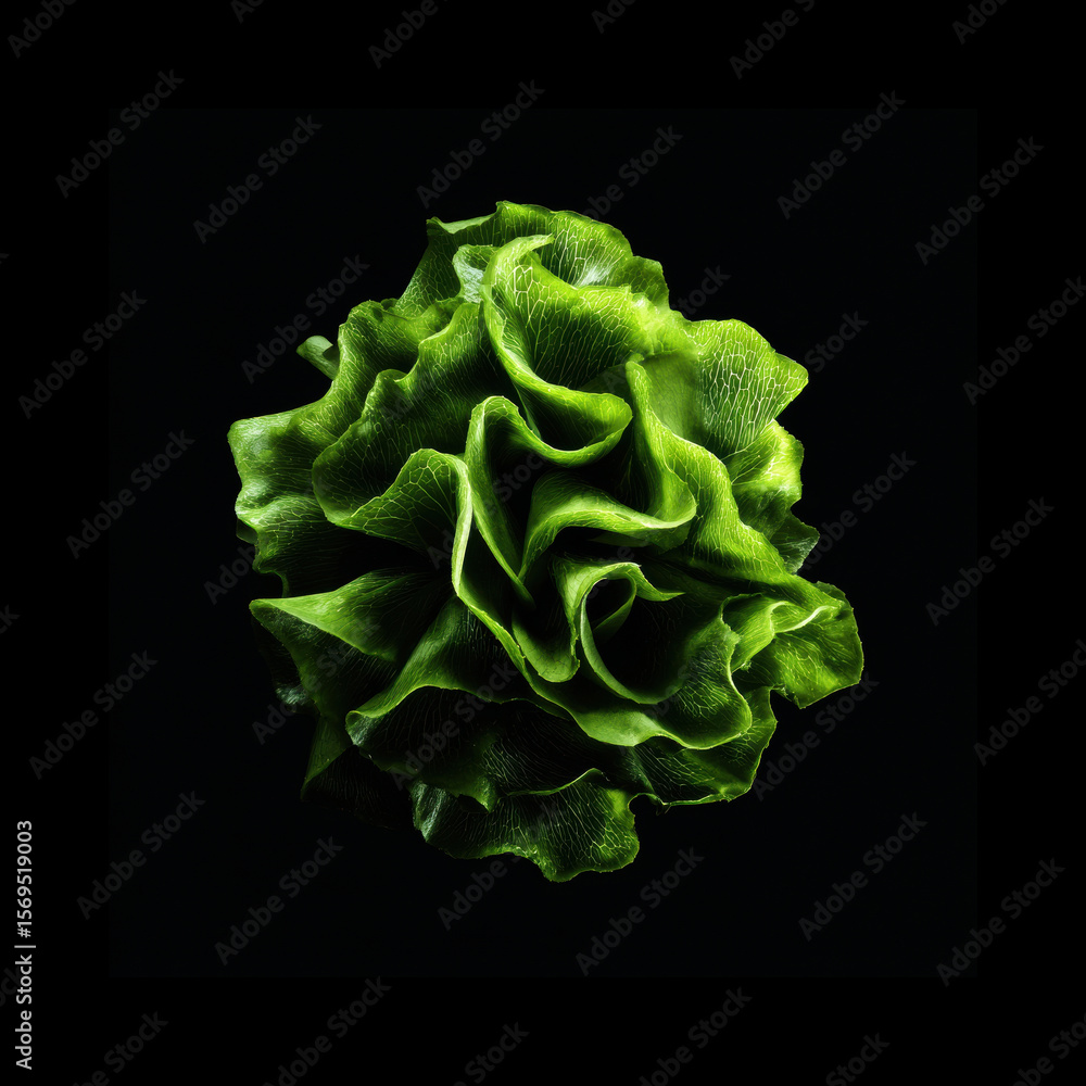 Obraz premium Dark shot of fresh curly lettuce