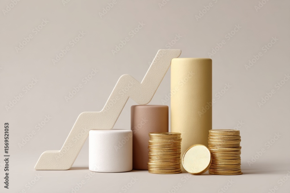 Modern Premium Gold Price Chart with Rising Graph and Stacked Coins Authentic Investment and Financial Marketing Content for Young Professionals Modern Premium Gold Price Chart with Rising Graph and Stacked Coins Authentic Investment and Financial Marketing Content for Young Professionals