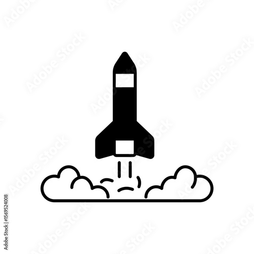 Rocket Start Launch Liftoff Fill Icon