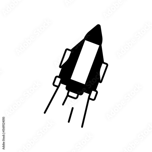 Rocket Flying Space Launch Fill Icon