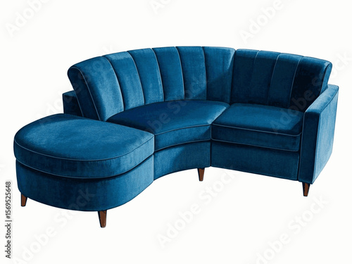 Sofa Silhouette Living room sofa blue isolated watercolor vector illustration svg