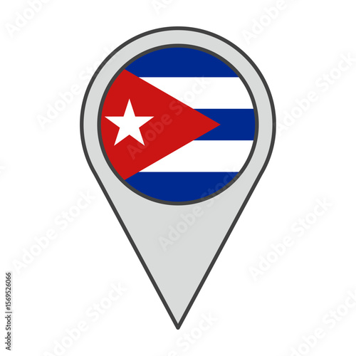 Free Download Vector illustration of a geolocation tag colored with the flag of Cuba - GFXLoad
