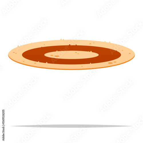 Round rug carpet vector isolated illustration