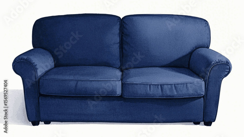 Gathering Hue Living room sofa blue isolated watercolor vector illustration svg