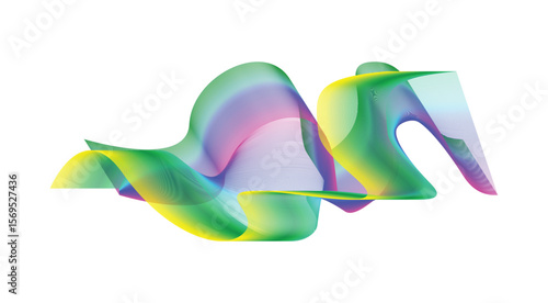 Blend Wavy Curved Abstract Design Gradient Colorful Background Vector Illustration