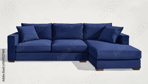 Light Pool Living room sofa blue isolated watercolor vector illustration svg