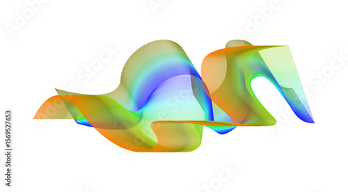 Blend Wavy Curved Abstract Design Gradient Background Vector Illustration