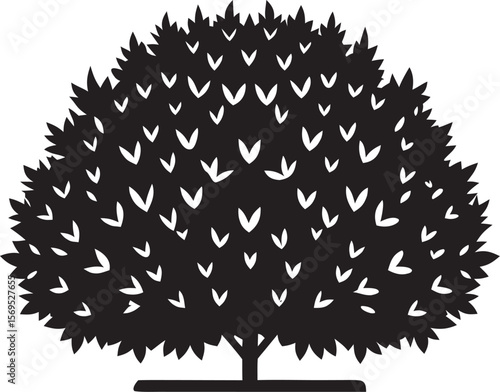 Dense foliage tree icon bush hedge