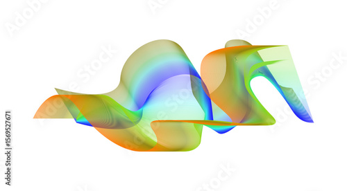 Blend Wavy Curved Abstract Design Gradient Background Vector Illustration