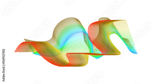 Blend Wavy Curved Abstract Design Colorful Gradient Background Vector Illustration