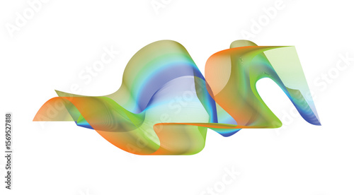 Blend Wavy Curved Abstract Design Gradient Background Vector Illustration