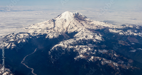Aerial view of Mount Rainier