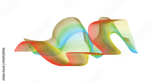 Blend Wavy Curved Abstract Design Colorful Gradient Background Vector Illustration