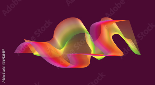 Blend Wavy Curved Abstract Design Background Gradient Vector Illustration