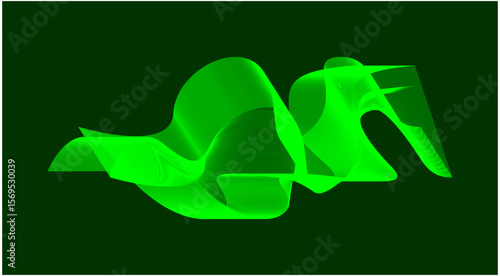 Blend Wavy Curved Abstract Design Background Green Vector Illustration