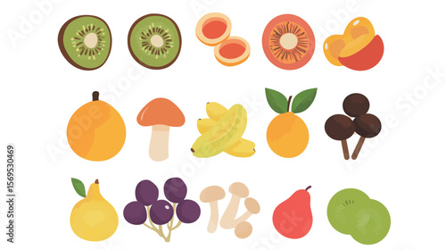 Simple and clean vector icon of a mushroom fruit, minimalist design featuring smooth curves and clear shape, ideal for botanical, organic, food, and nature-related themes in modern flat illustration 