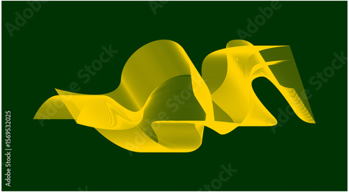 Blend Wavy Curved Abstract Design Background Yellow Vector Illustration