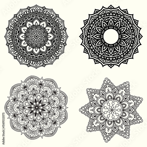MAndala art circle vector 030...