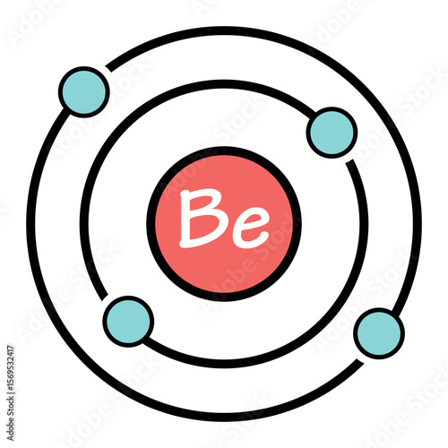 Beryllium formule color line icon. Pictogram for web page, mobile app, promo