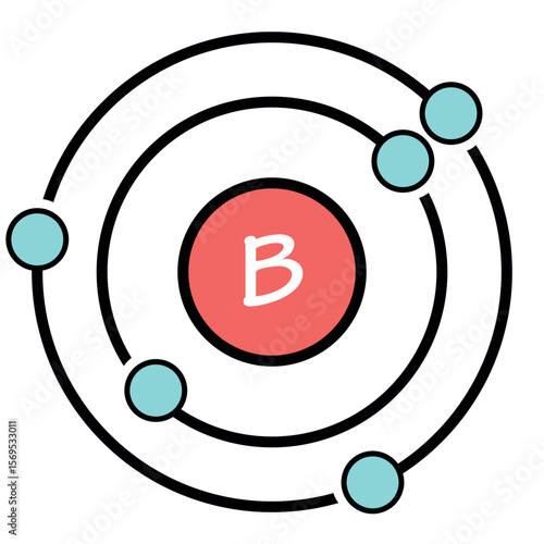 Boron formule color line icon. Pictogram for web page, mobile app, promo