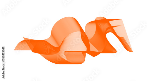 Blend Wavy Curved Abstract Design Orange Background Vector Illustration