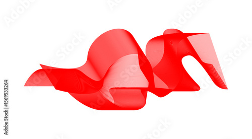 Blend Wavy Curved Abstract Design Red Background Vector Illustration