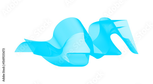 Blend Wavy Curved Abstract Design Cyan Background Vector Illustration