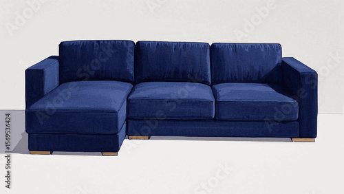 Breathing Room Living room sofa blue isolated watercolor vector illustration svg