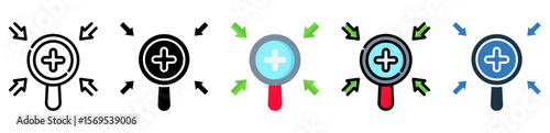Zoom In icon multiple style 