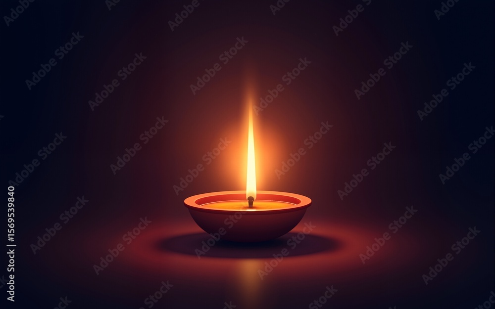 Vibrant Diwali lamp concept for festivals isolated on solid dark background. High quality Vibrant Diwali lamp concept for festivals isolated on solid dark background. High quality