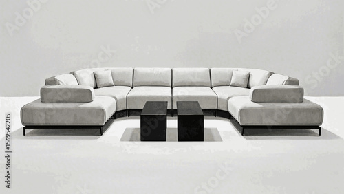 Cerulean Comfort Living room sofa white isolated watercolor vector illustration svg