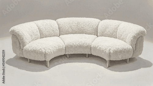 Umber Ease Living room sofa white isolated watercolor vector illustration svg