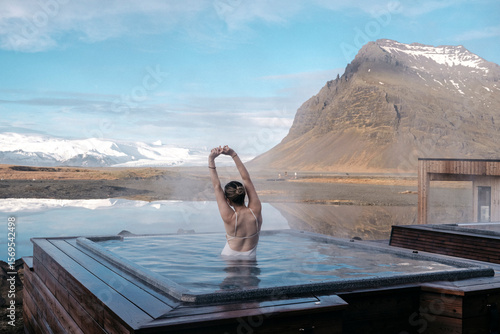 woman in hot tub