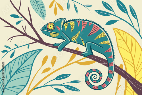 chameleon on a branch