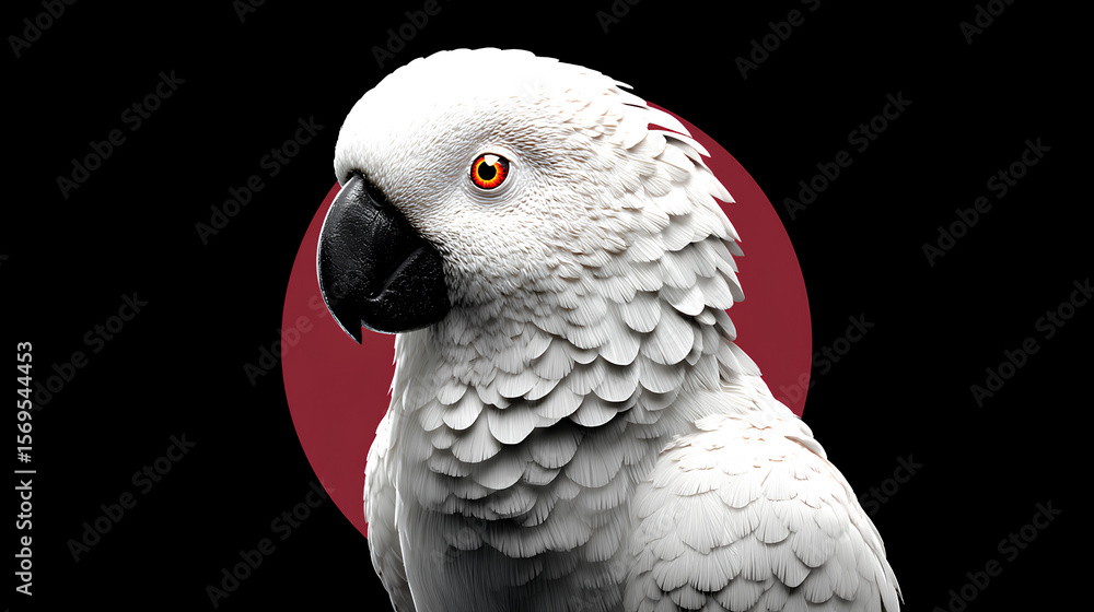 Obraz premium white bird logo animation on dark background