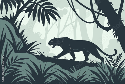 black panther on a tree