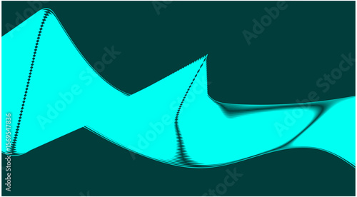 Blend Wavy Curved Background Cyan Color Design Abstract Vector Illustration