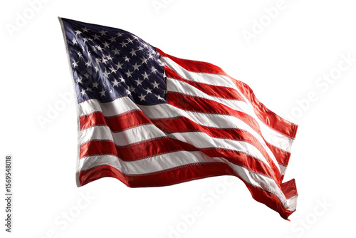 Waving american flag usa photo clear sky close-up