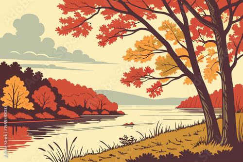 autumn landscape with trees