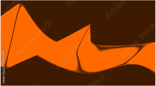 Blend Wavy Curved Background Orange Color Design Abstract Vector Illustration