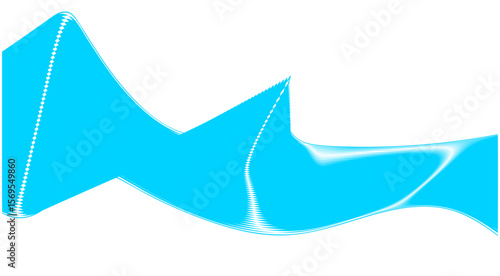 Blend Wavy Curved Blue Cyan Color Design Abstract Background Vector Illustration